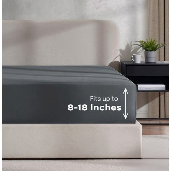 Clara Clark Queen Sheets Set, 1800 Series 4 Piece Deep Pocket Sheets, 100% Soft Microfiber Bed Sheets Set, Gray