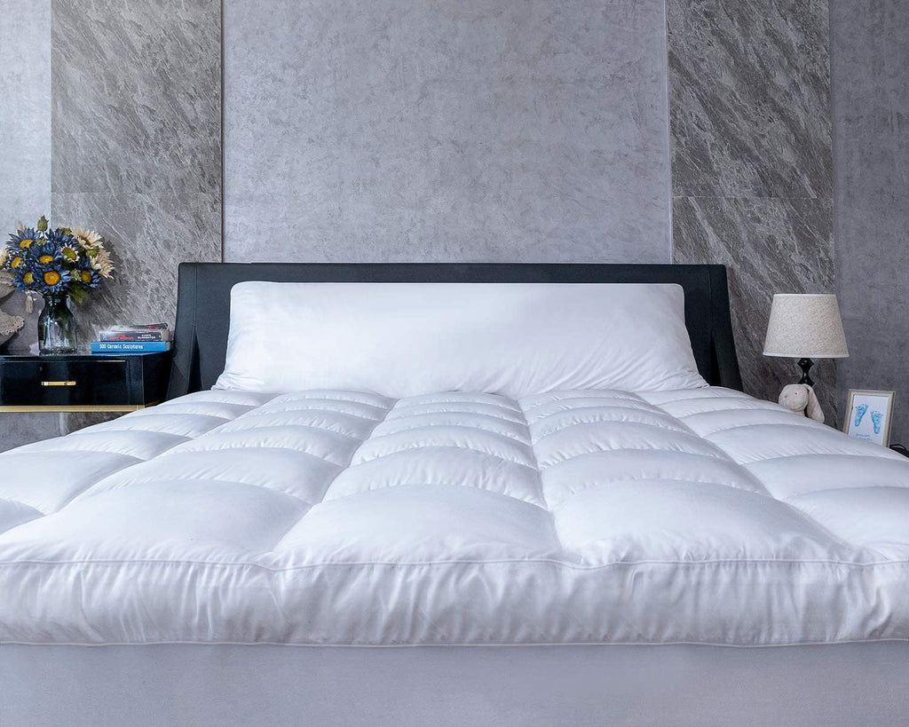 Meritlife Extra Thick Queen Mattress Topper, 400TC Cotton Pillow Top with 5D Spiral Fiber, Deep Pocket, Cooling Plush