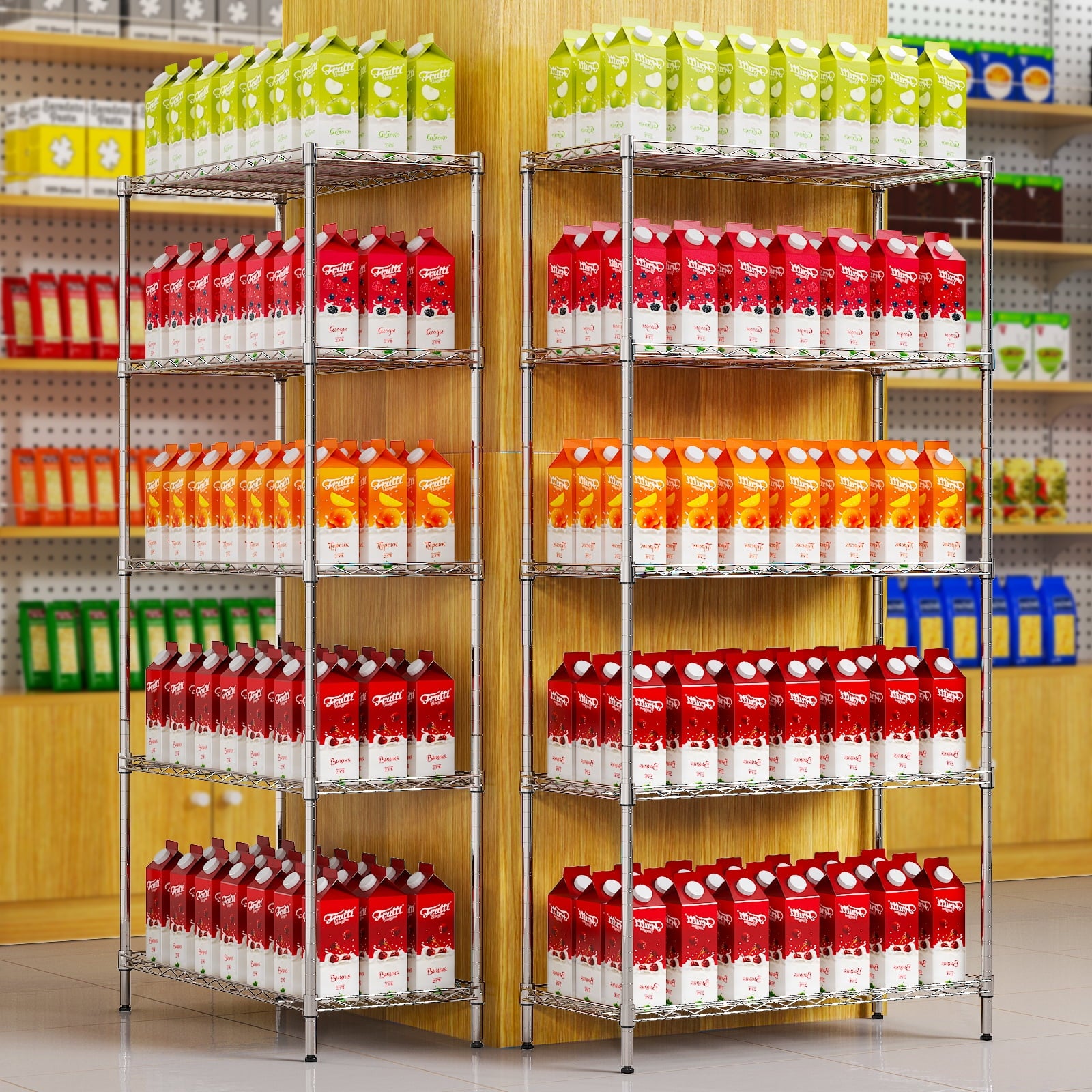 Ktaxon 5-Tier Wire Shelving Unit, Steel Storage Rack for Garage Office Kitchen Silver, 30" W x 14" D x 60" H