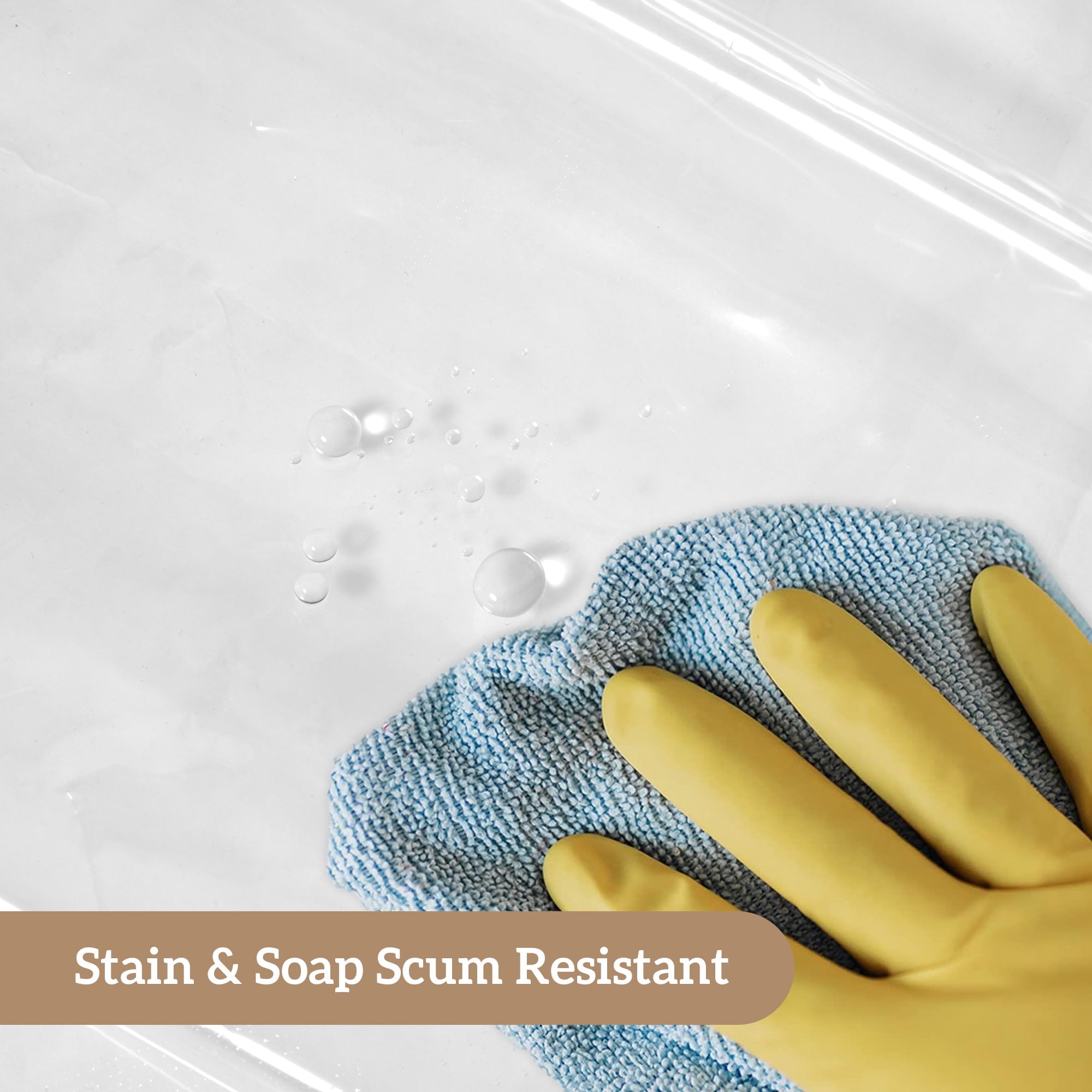 Barossa Design PEVA Clear Plastic Shower Curtain Liner Bathroom with 6 Magnets, Heavy Duty & Waterproof-72" x 72"