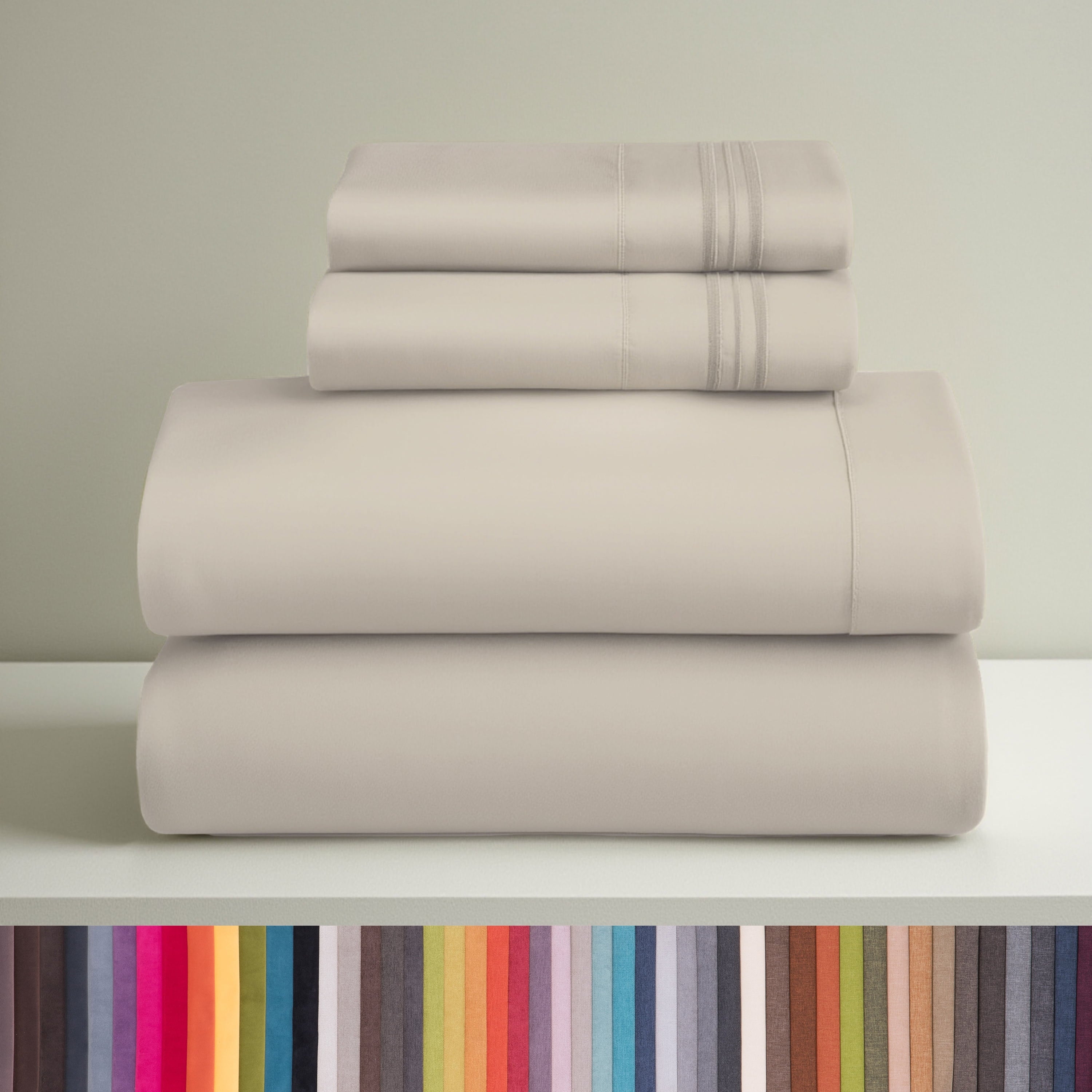 Clara Clark Queen Sheets Set, 1800 Series 4 Piece Deep Pocket Sheets, 100% Soft Microfiber Bed Sheets Set, Gray