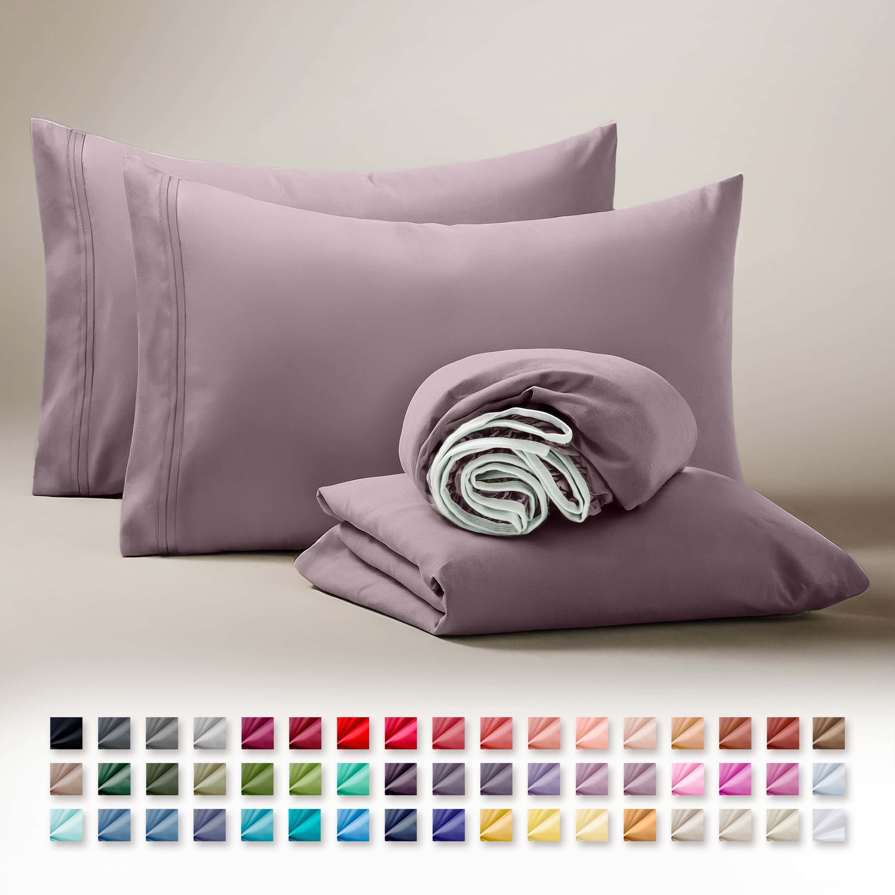 Clara Clark Queen Sheets Set, 1800 Series 4 Piece Deep Pocket Sheets, 100% Soft Microfiber Bed Sheets Set, Gray