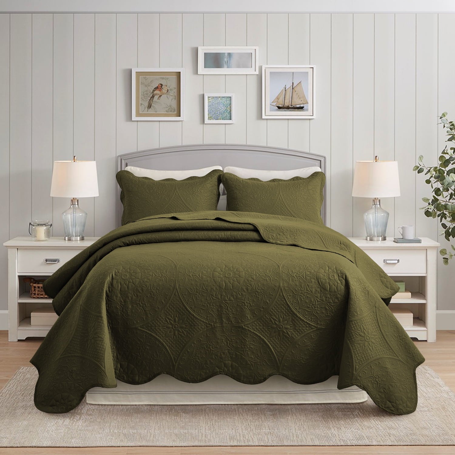 Imperial Rooms 2 Piece Quilt Set Chevron Microfiber Soft Kids Bedspreads & Pillow Shams Purple Twin