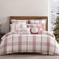 Levtex Home - Peppermint Plaid Duvet Cover Set - Full/Queen Duvet Cover + Two Standard Pillow Cases - Red, Cream - Waffle Plaid - Duvet Cover (90 x 94in.) and Pillow Case (26 x 20in.) - Cotton