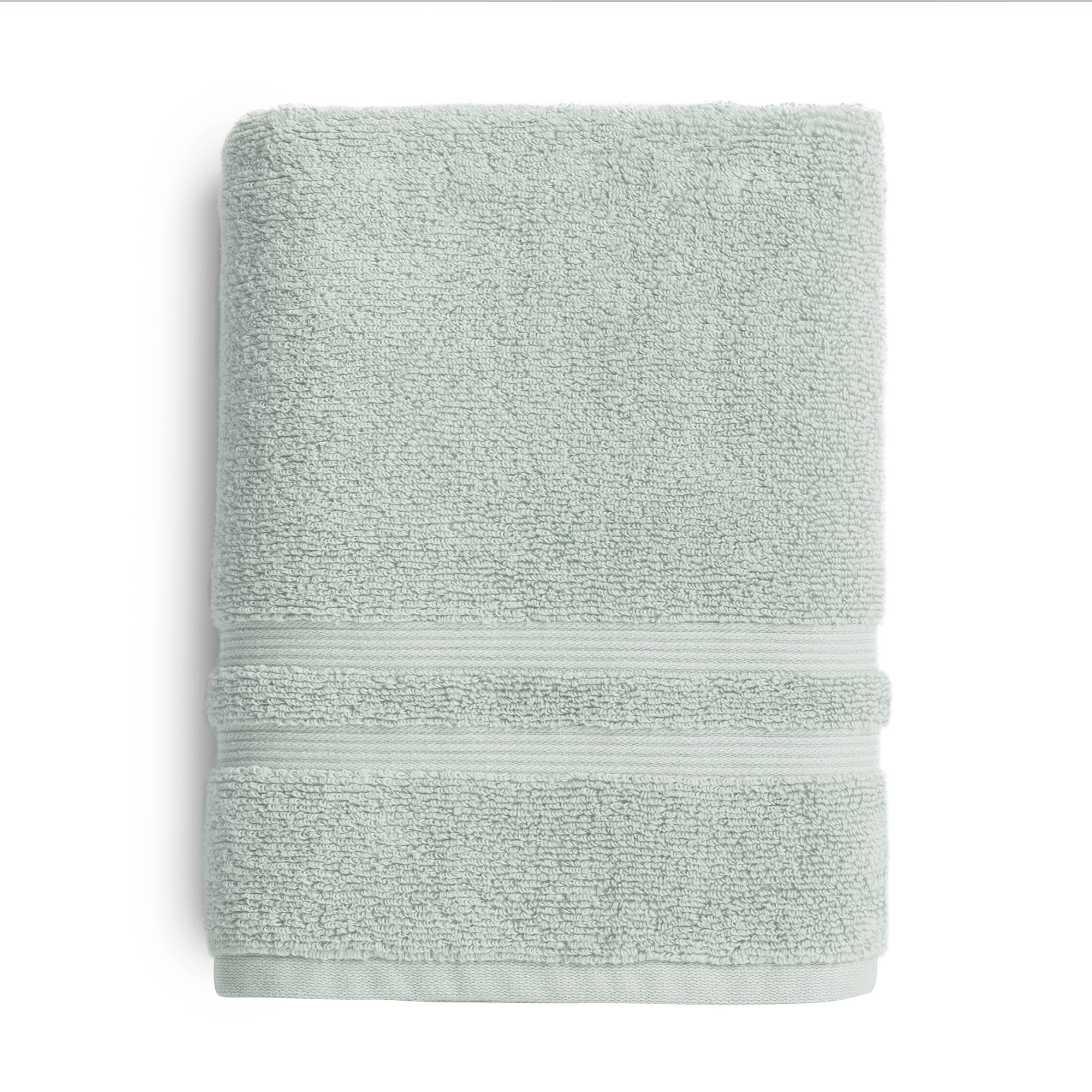 Mainstays Performance Cotton Bath Towel, Super Soft Quick Dry Fade Resistant, Solid Green