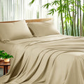 Sonoro Kate Luxury Bamboo Bed Sheet Set - Deep Pockets - 4 Piece, Queen, Dark Gray