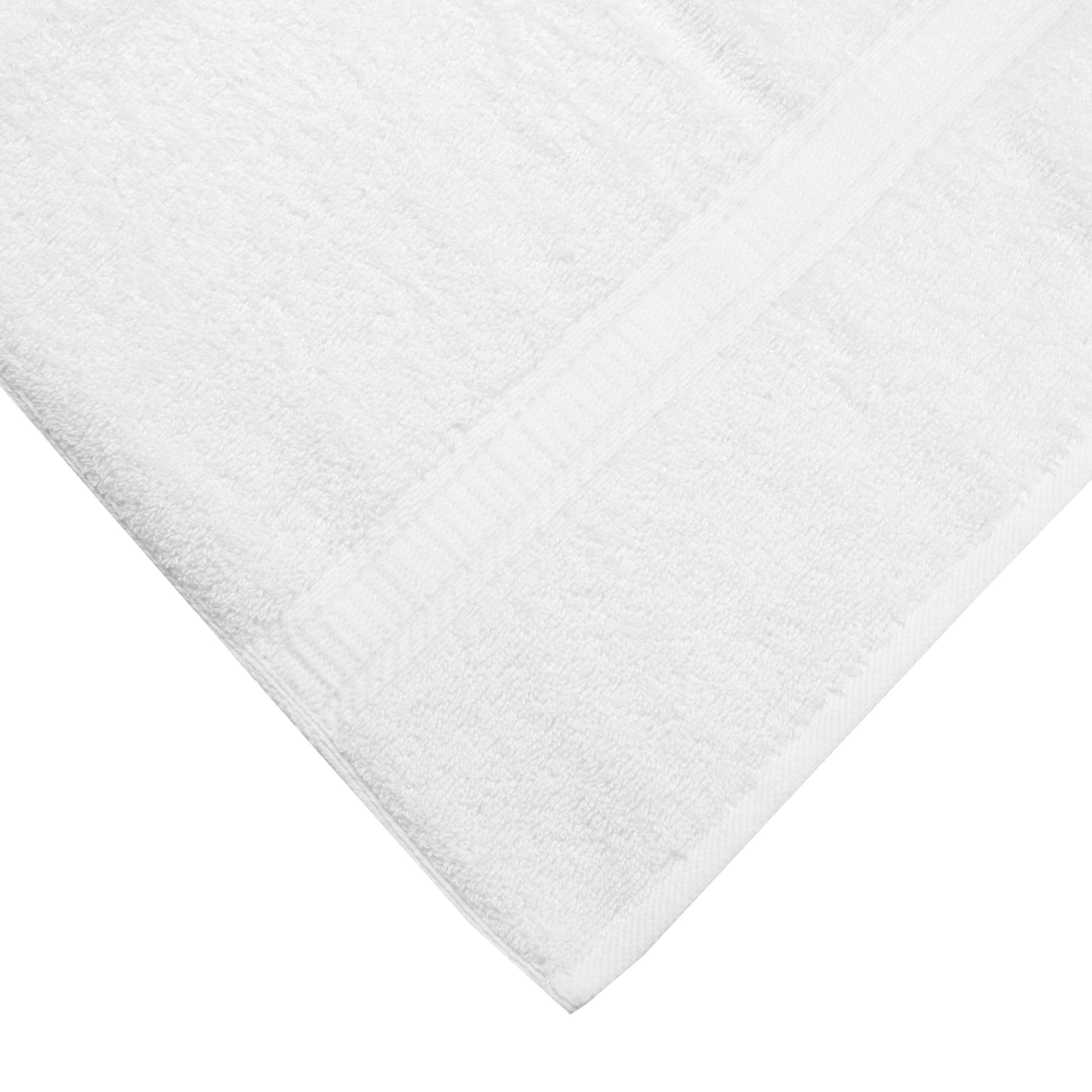 Mainstays Basic Bath Towel, Soft 100%  Cotton and Highly Absorbent Bath Towel, White
